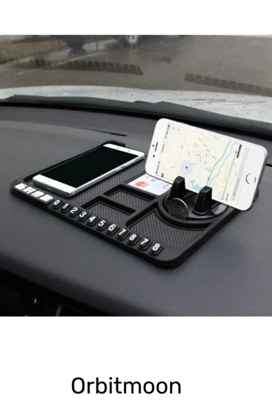 Yeni Seri Kaydırmaz Numaratör Çizdirmez Çok Fonksiyonlu Araç İçi Torpido Telefon Tutucu - 2