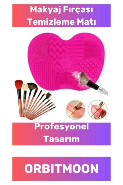 Özel Tasarım Pratik Silikon Yıkanabilir Kurutulabilir Makyaj Fırçası Süngeri Temizleme Matı Aparatı