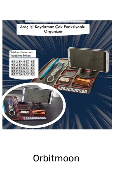 Yeni Seri Kaydırmaz Numaratör Çizdirmez Çok Fonksiyonlu Araç İçi Torpido Telefon Tutucu - 3