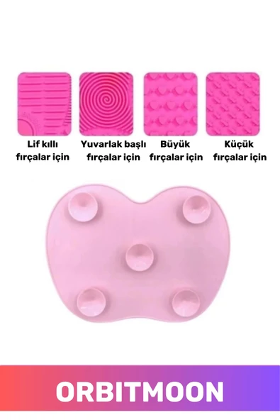 Özel Tasarım Pratik Silikon Yıkanabilir Kurutulabilir Makyaj Fırçası Süngeri Temizleme Matı Aparatı - 2