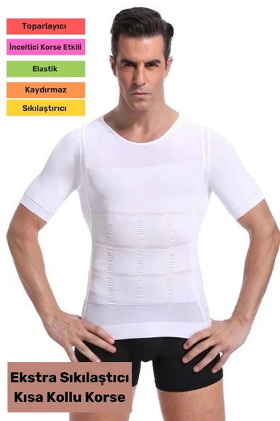 Yeni Ürün Bel Göğüs Dik Duruş Jinekomasti Toparlayıcı Erkek Extra Göbek Sıkılaştırıcı Korse Atlet ürün görseli