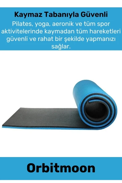Premium Antibakteriyel Silinebilir Çift Taraflı Kaymaz Silinebilir Yoga Meditasyon Minderi 6,5mm Mat - 3