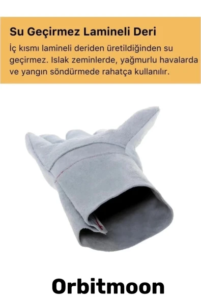 Premium Seri Isıya Dayanıklı Kaynak Yangın Su Geçirmez Çok Amaçlı Yanmaz Deri Eldiven - 6