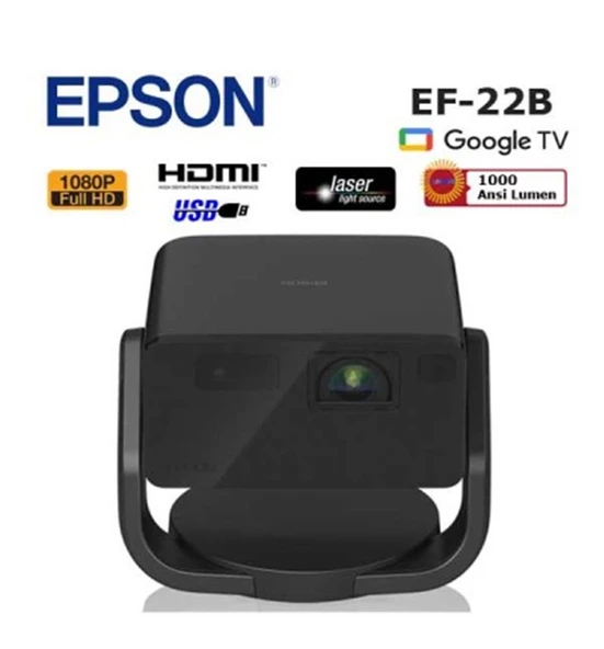 Epson EF-22B 1000 ANSI Lümen 1920x1080 Full HD Akıllı Mini Lazer Projeksiyon Cihazı - 1