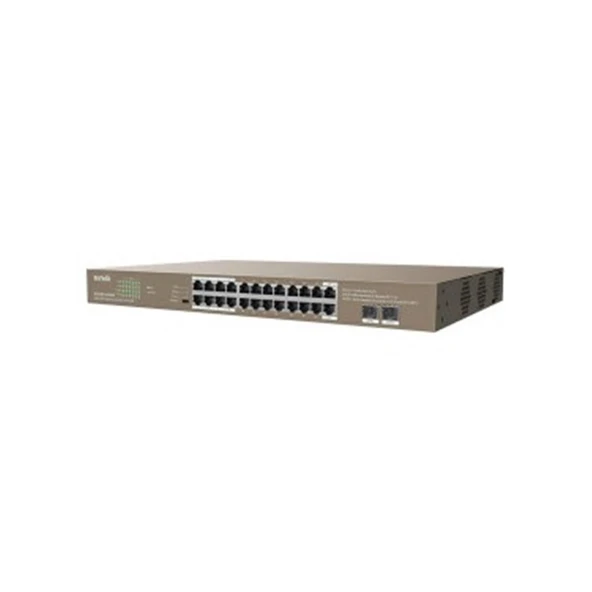 Tenda TEG1126P-24-410W 24 Port Poe+ 10-100-1000 2 Port SFP Switch Çelik Kasa Rack Mount ürün görseli