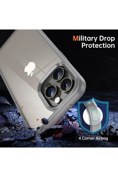 iPhone 15 Uyumlu Kılıf Kamera Çevresi Metal Sararmaya Karşı Dayanıklı Koruyucu Silikon Kapak - 3