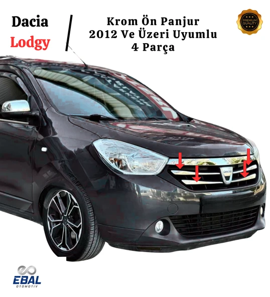 Dacia Lodgy Krom Ön Panjur 4 Parça 2012 Ve Üzeri Paslanmaz Çelik - Resim 4