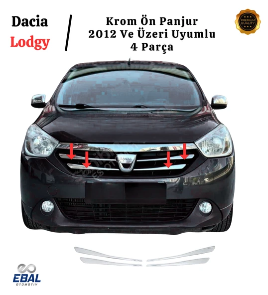 Dacia Lodgy Krom Ön Panjur 4 Parça 2012 Ve Üzeri Paslanmaz Çelik ürün görseli