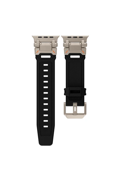 Apple Watch 8 7 6 5 4 3 2 1 42mm/44mm/45mm/49mm Uyumlu Kordon Ayarlanabilir Titanyum Metal Başlıklı - 2