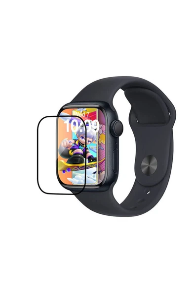 Apple Watch 8 7 41mm Uyumlu Watch Ekran Koruyucu Darbelere Dayanıklı Tam Kaplayan Esnek Nano Cam - Resim 2
