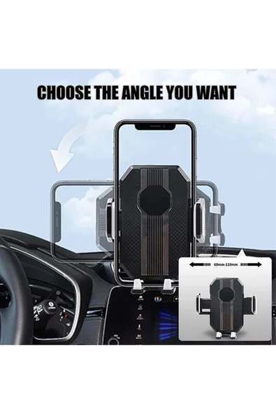 Araç içi Telefon Tutucu Ayarlanabilir Uzayabilen 360 Dönebilen Vantuzlu Cam ve Torpido için Uygun - 5