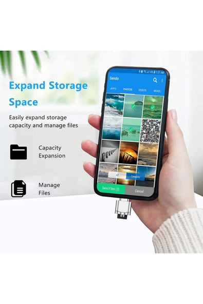 Type-C To Micro SD/TF Card Reader iPhone/Samsung/Xiaomi/Macbook/iPad/Tablet/PC Uyumlu Metal Çevirici - 6