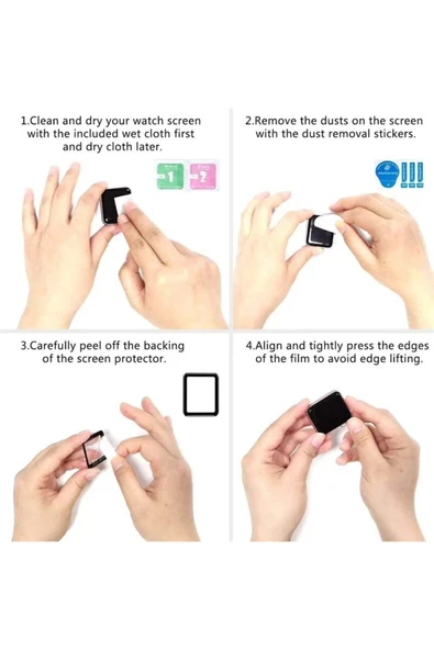 Apple Watch 45mm Uyumlu Koruyucu Ekranı Tam Kaplayan Parmak İzi Bırakmayan Nano 3D Mat Ekran Koruma - Resim 3