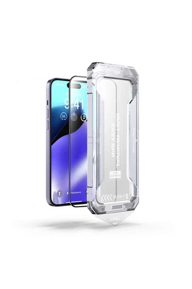 iPhone X Uyumlu Ekran Koruyucu Takma Aparatlı Kolay Kurulum Darbelre Dayanklı Temperli Cam - 5