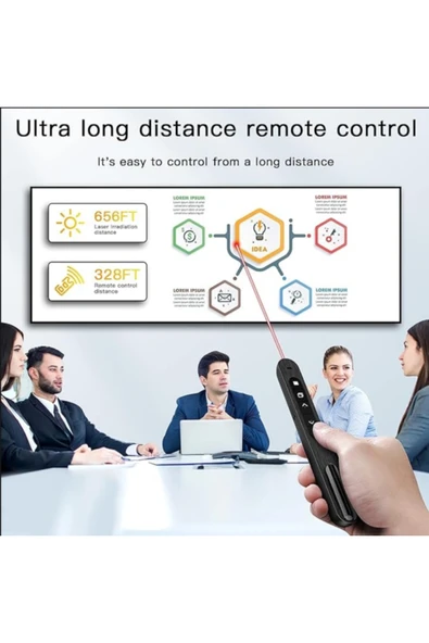 Wireless Presenter/Kablosuz Lazer Sunum Kalemi Ses Kontrolü PowerPoint Uygulamalar için Uygun İşaret - 7