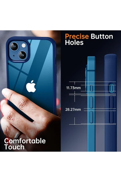 iPhone 14 Uyumlu Kılıf Kamera Çevresi Metal Sararmaya Karşı Dayanıklı Koruyucu Silikon Kapak - 5