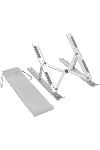 Kademeli Ayarlanabilir Metal Laptop Standı Macbook/notebook Katlanabilir Hafif Kaymaz Tablet Tutucu ürün görseli