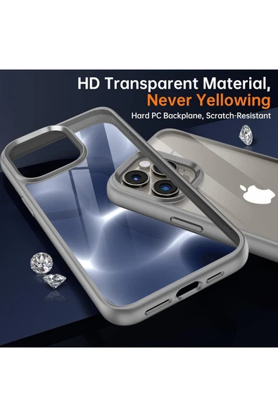 iPhone 15 Uyumlu Kılıf Kamera Çevresi Metal Sararmaya Karşı Dayanıklı Koruyucu Silikon Kapak - 4