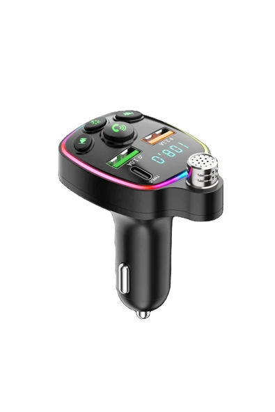 Bluetooth Araç Kiti Araç Fm Transmitter USB Type-C MP3 SD Kart Flash Için Uygun PD Çakmaklık Girişli