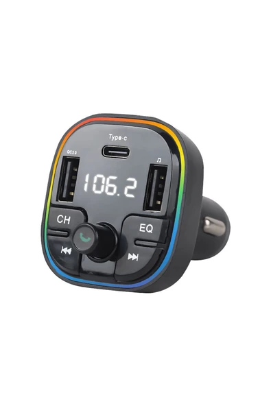 Bluetooth Araç Kiti Araç Fm Transmitter USB Type-C SD Kart MP3 Flash Için Uygun PD Çakmaklık Girişli - Resim 2