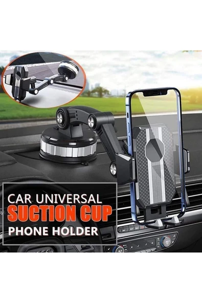 Araç içi Telefon Tutucu Ayarlanabilir Uzayabilen 360 Dönebilen Vantuzlu Cam ve Torpido için Uygun - 7