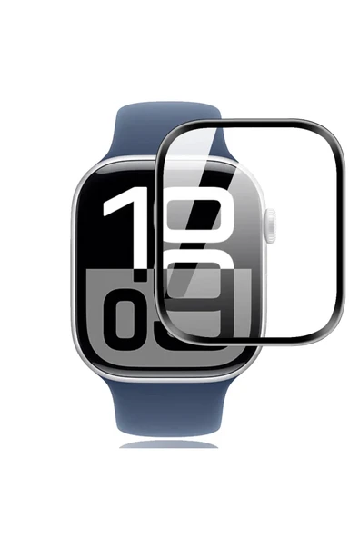 Apple Watch 10 42mm Uyumlu Ekran Koruyucu Ekranı Tam Kaplayan 3D Kavisli Darbelere Karşı Dayanıklı ürün görseli