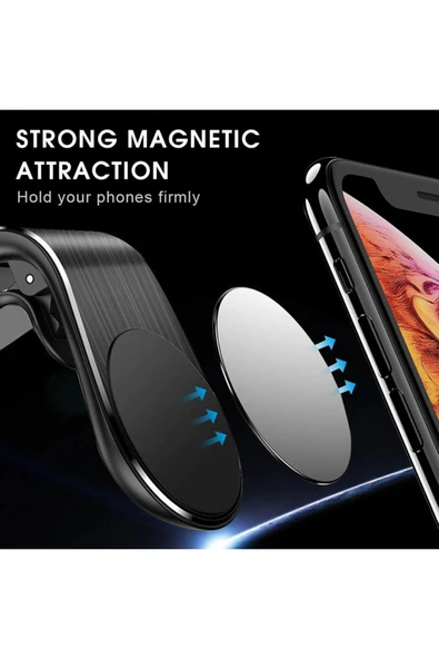 Tüm Cihazlara Uyumlu Mıknatıslı Araç Kalorifer Izgarası Telefon Tutacağı Araç Içi Telefon Tutucu - 2