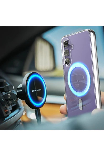 Samsung Galaxy S23 Fe Uyumlu Kılıf Kamera Çıkıntılı Şeffaf Magsafe Kablosuz Şarj Destekli Kapak - 3