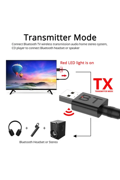 Araç içi Bluetooth Kiti USB 3.5mm Jack Bluetooth Receiver Aux Kablo Wireless Araç Kiti Kablosuz Kit - Resim 3