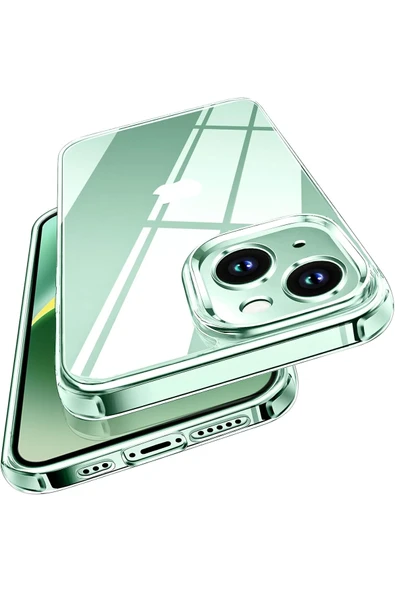 iPhone 15 Uyumlu Şeffaf Kılıf Kamera Çıkıntılı Koruyucu Slim Renksiz İnce Esnek Silikon Kapak