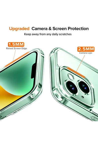 iPhone 15 Uyumlu Şeffaf Kılıf Kamera Çıkıntılı Koruyucu Slim Renksiz İnce Esnek Silikon Kapak - 2