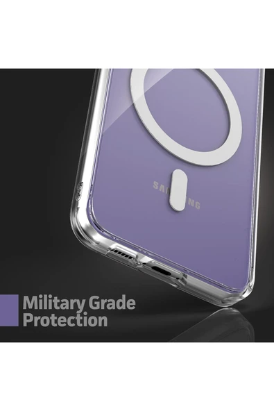 Samsung Galaxy S23 Fe Uyumlu Kılıf Kamera Çıkıntılı Şeffaf Magsafe Kablosuz Şarj Destekli Kapak - 6