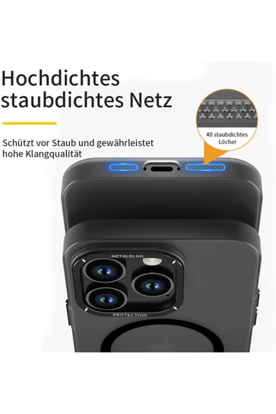 iPhone 14 Pro Max Uyumlu Kılıf Metal Kamera Çıkıntılı Mat Magsafe Sararmaya Dayanıklı Koruyucu Kapak - 4