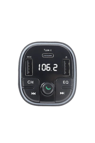 Bluetooth Araç Kiti Araç Fm Transmitter USB Type-C SD Kart MP3 Flash Için Uygun PD Çakmaklık Girişli - Resim 6