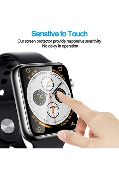 Apple Watch 45mm Uyumlu Koruyucu Ekranı Tam Kaplayan Parmak İzi Bırakmayan Nano 3D Mat Ekran Koruma - Resim 5