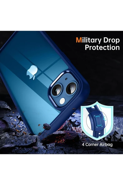 iPhone 14 Uyumlu Kılıf Kamera Çevresi Metal Sararmaya Karşı Dayanıklı Koruyucu Silikon Kapak - 3