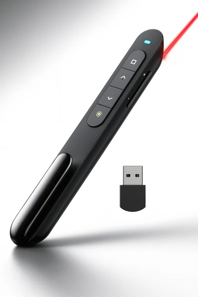 Wireless Presenter/Kablosuz Lazer Sunum Kalemi Ses Kontrolü PowerPoint Uygulamalar için Uygun İşaret