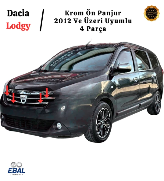 Dacia Lodgy Krom Ön Panjur 4 Parça 2012 Ve Üzeri Paslanmaz Çelik - Resim 2