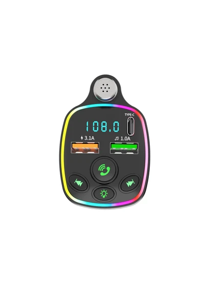 Bluetooth Araç Kiti Araç Fm Transmitter USB Type-C MP3 SD Kart Flash Için Uygun PD Çakmaklık Girişli - 2