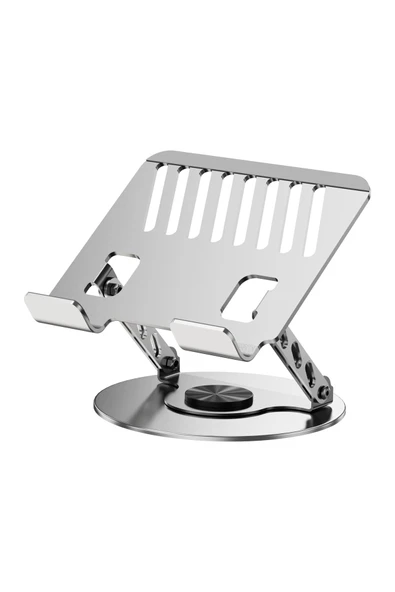 Dönebilen Yüksek Kaliteli Katlanabilir Ayarlanabilir Metal Masa Üstü Tablet Macbook Laptop Standı - Resim 6