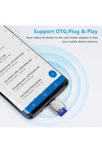 Type-C To Micro SD/TF Card Reader iPhone/Samsung/Xiaomi/Macbook/iPad/Tablet/PC Uyumlu Metal Çevirici - 4