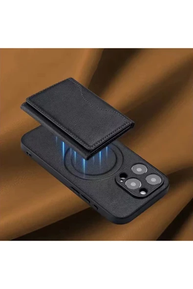 iPhone 12/13/14/15 Plus/16 Pro Max Galaxy S20/S21/S22/S23 Fe/S24 Ultra Magsafe Cüzdan Kartlıklı Deri - 2