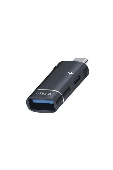 Type-C To USB 3.0 + Type-C OTG & Şarj Dönüştürücü –2 in 1 Çoklu Kullanım Metal Mini Çevirici Adaptör
