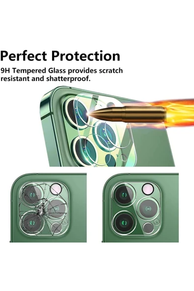 iPhone 14 Pro/14 Pro Max Uyumlu Kamera Koruyucu Temperli Cam Çizilmelere Karşı Dayanıklı Kamera Lens - 7