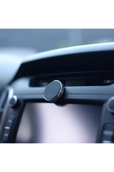 Çok Amaçlı Mıknatıslı Telefon Tutucu Araç İçi Masaüstü Duvar Tipi Kenarları Metal Mini Manyetik - 7