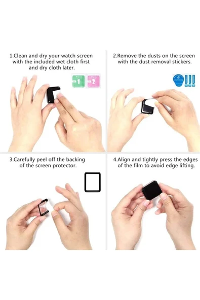 Apple Watch 41mm Uyumlu Koruyucu Ekranı Tam Kaplayan Parmak İzi Bırakmayan Nano 3D Mat Ekran Koruma - Resim 3