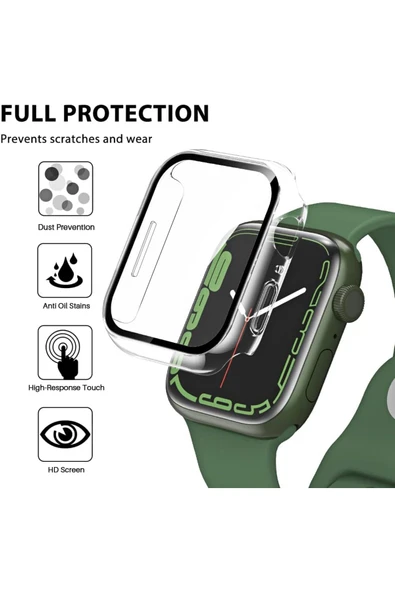 Apple Watch 1 2 3 38mm Uyumlu Kılıf Ekran ve Kasa Koruyucu Şeffaf Parlak Watch Kasa 360 Koruma - 4