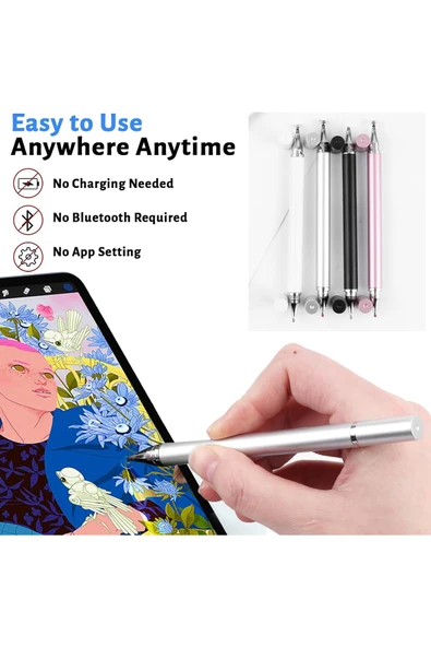 iPhone iPad Uyumlu Dokunmatik Kalem Telefon - Tablet ve Tüm Dokunmatik Cihazlar için Uygun Kalem - Resim 6