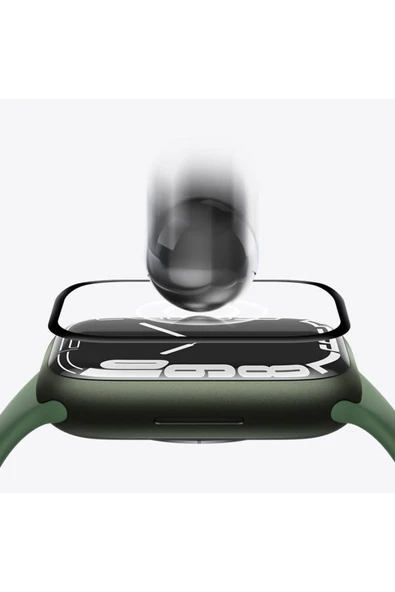 Apple Watch 45mm Uyumlu Ekran Koruyucu Kırılmaya ve Darbelere Karşı Dayanıklı Esnek Nano Tam Koruma - Resim 5
