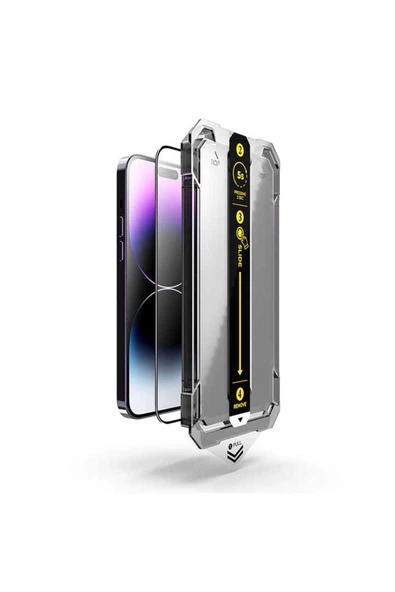 iPhone XS Uyumlu Hayalet Ekran Koruyucu Takma Aparatlı Kolay Kurulum Dayanıklı Temperli Cam - 3